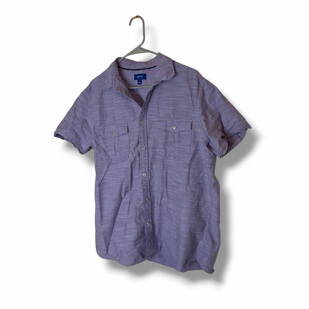 Apt 9 Mens Short Sleeve Button Front Shirt Size Large